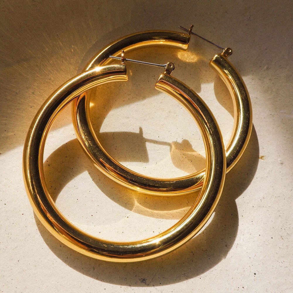 Luv AJ | AMALFI TUBE HOOPS- GOLD Earring NWT